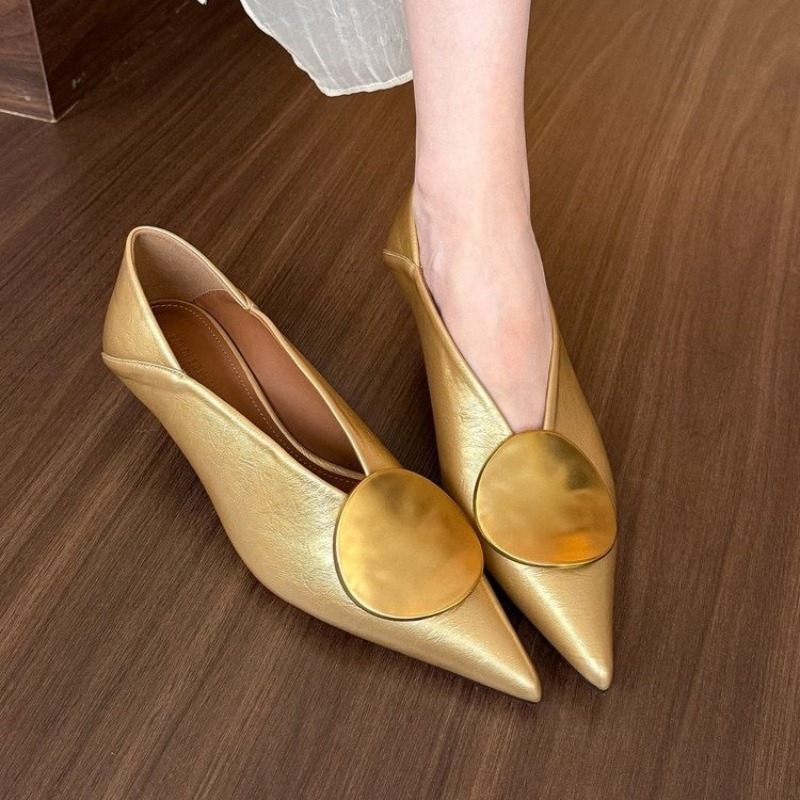 Women'S Shoes - รองเท้าส้นแบนแบบสวมหัวแหลมสำหรับผู้หญิง ฤดูใบไม้ผลิ/ฤดูร้อน 2025 แฟชั่นรองเท้าสไลด์แบบตื้น