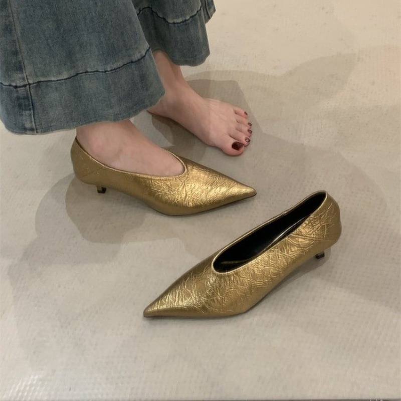 Women'S Shoes - รองเท้าส้นเตี้ยหัวแหลมแบบสวม สไตล์ลำลอง สำหรับผู้หญิง รุ่นใหม่ ฤดูใบไม้ร่วง ปี