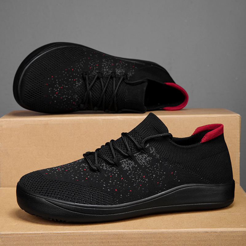 รองเท้าลำลองผู้ชายแบบใหม่ ระบา - Knit Fabric Lace Up Sneakers บทวิจารณ์และราคา