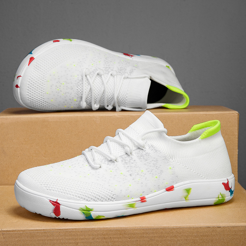 รองเท้าลำลองผู้ชายแบบใหม่ ระบา - Knit Fabric Lace Up Sneakers บทวิจารณ์และราคา