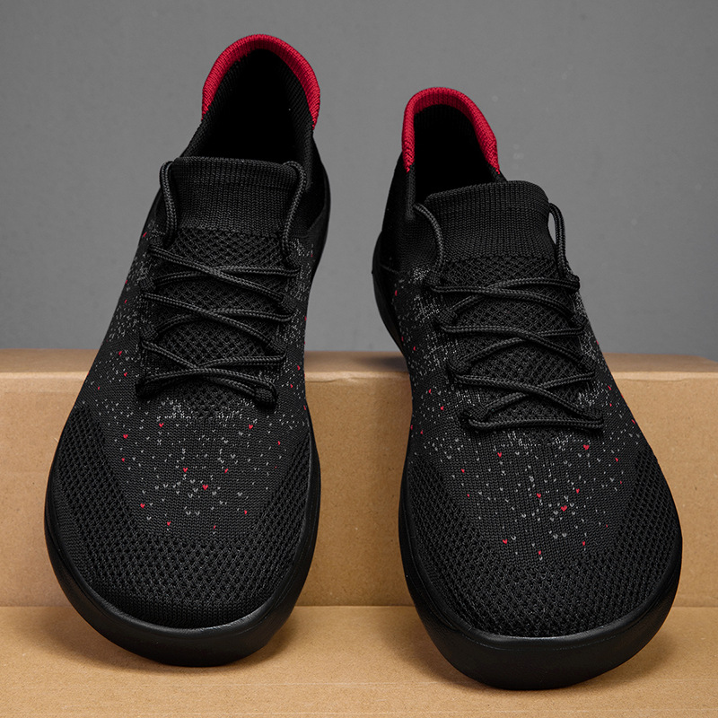 รองเท้าลำลองผู้ชายแบบใหม่ ระบา - Knit Fabric Lace Up Sneakers บทวิจารณ์และราคา