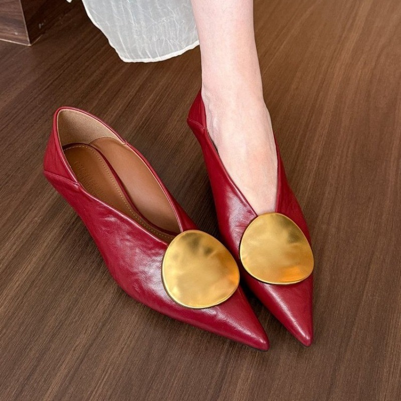 รองเท้าส้นแบนแบบสวมหัวแหลมสำหร - Women'S Shoes บทวิจารณ์และราคา