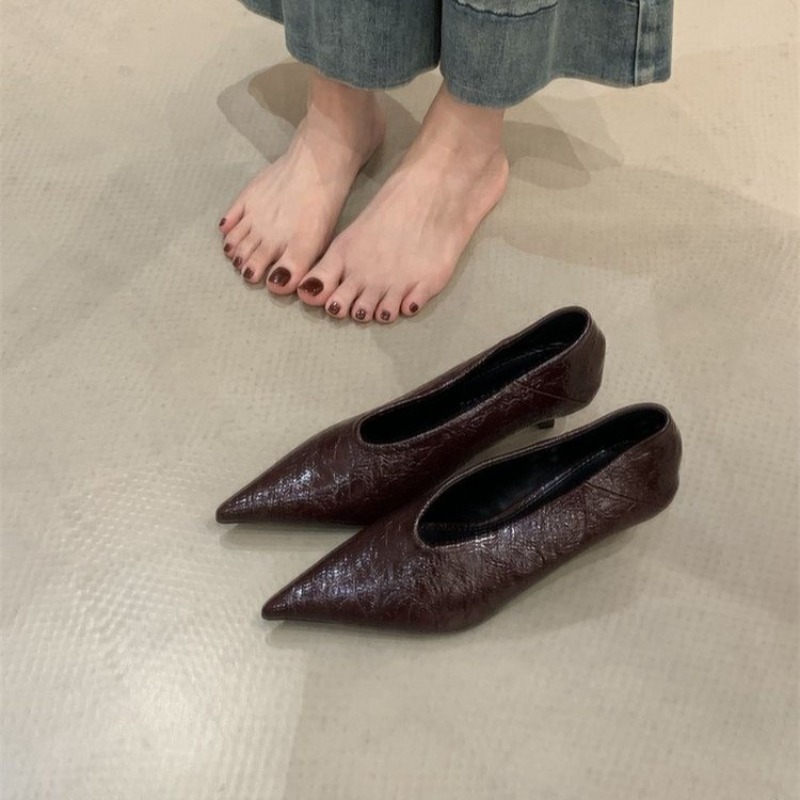 รองเท้าส้นเตี้ยหัวแหลมแบบสวม ส - Women'S Shoes บทวิจารณ์และราคา