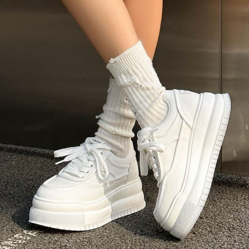 รองเท้าผ้าใบผู้หญิงหนังแท้สีขา - Running Shoes บทวิจารณ์และราคา