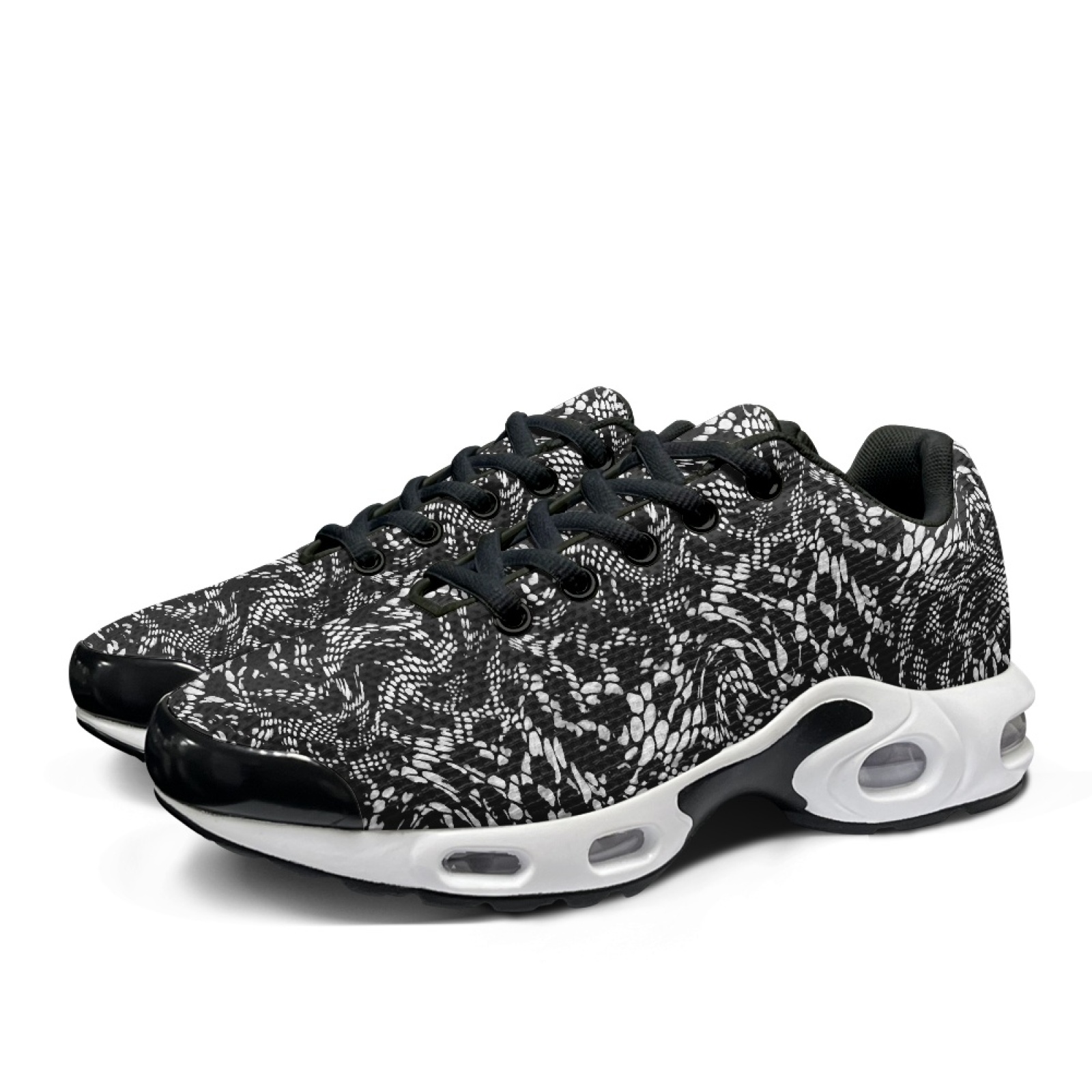รองเท้าเดินลายหนังงู PENSTROLL - Knit Fabric Lace Up Sneakers บทวิจารณ์และราคา