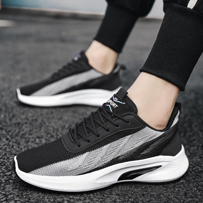 ออกแบบรองเท้าวิ่งผู้ชายBreatha - Knit Fabric Lace Up Sneakers บทวิจารณ์และราคา